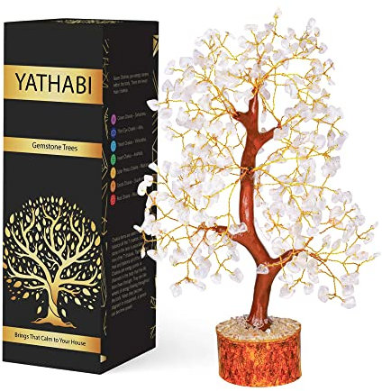 Klarer Quarzkristall Chakrabaum Feng Shui Geldbaum Bonsai Baum natürliche Edelsteine spirituelle Bäume Kristallbaum Lebensbaum Positive Energie Steine und Kristalle Energiekristalle