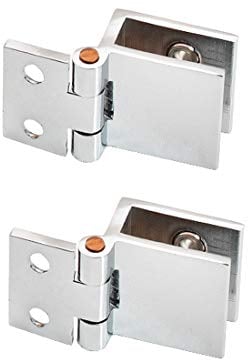 Drenky 2 Pezzi Cerniera Morsetto Clip Porta Vetro 0 Gradi Senza Perforazione per Spessore 5mm - 8mm