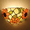 GDLight Tiffany-Stil Sonnenblume Wandlampe & Wandleuchte, Vintage Pastoral Glasmalerei Klassische halbe Wandleuchte für Schlafzimmer Nacht Korridor Balkon, 12 Zoll