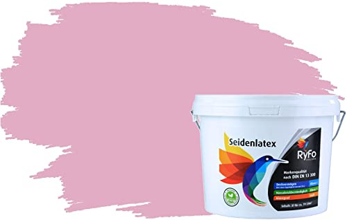 RyFo Colors Seidenlatex Trend Violetttöne Babyrosa 3l - bunte Innenfarbe, weitere Violett Farbtöne und Größen erhältlich
