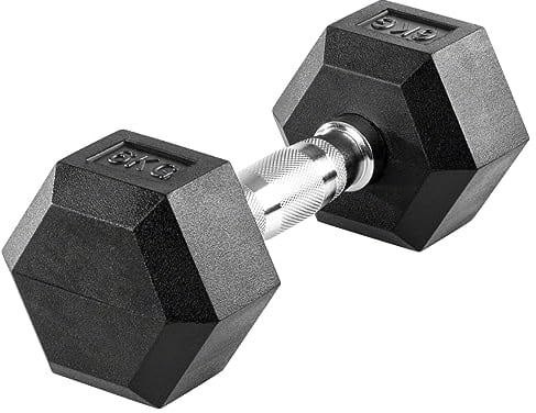 Hex Kompakthantel aus Gummi, 6 kg, Hexagon-Hantel