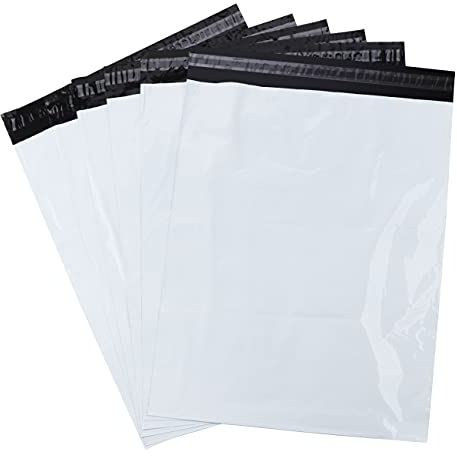 Versandbeutel Blickdicht,60 Stück Versandtaschen aus Kunststoff für Postsendungen 42 x 52 cm,Warenbeutel Plastikbeutel Selbstklebend und Blickdicht für Kleidung und Textilien,Farbe: Weiß