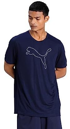Puma Herren Performance Cat Tee M T-Shirt, Peacoat, S