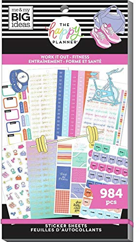 Happy Planner Sticker Pad 30/Sheets-Work It Out