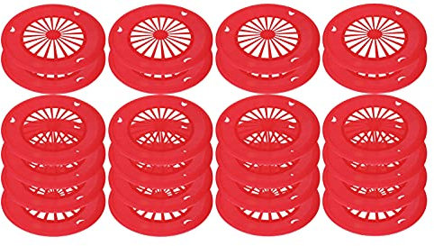 Sedmoon Reusable Plastic Paper Plate Holders 24 Pack 10 Heavy Duty Plastic Paper Plate Holder (Red)