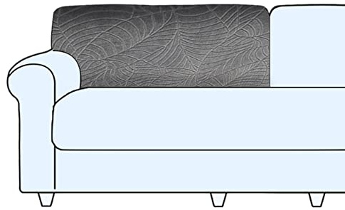 SHUOJIA Copriseduta Divano, Fodera per Cuscino Indipendente, Antiscivolo Copriseduta Divano Elasticizzato Copri Cuscini Divano 1/2/3/4,Protezione del Cuscino Sedile del Divano (Grey,Backrest Cover)