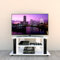Henor Tavolo su Ruote. Mobile Tv. Legno FSC® Mod. Pilar 110 x 40 x 65.5 cm. Ruote di rotazione 360º con freno. Bianco