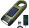 REKALRO Torcia LED Ricaricabile USB, Torcia Dinamo per la ricarica del telefono, Torcia Ricaricabile Solare con Fibbia da Escursionismo, Torcia a manovella per Emergenza/Outdoor/Campeggio (verde)