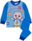 CoComelon Kinderpyjama | Pyjama für Jungen und Mädchen, Musikalisches blaues Langarm-T-Shirt mit Blauer Hose | Loungewear-Geschenk für Sie
