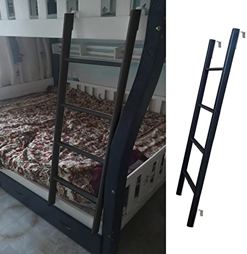 BIBOYA Hochbettleiter Universal-Etagenbettleiter Schwarz, Metall Einhakbare Doppelbettleiter für Wohnmobil-Dachbodentreppen, 45in/ 50in/ 55in/ 59in Hohe Bettseitige Leiter (Size : 116cm/45)