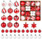 Fowecelt Weihnachtskugeln Kunststoff Baumschmuck Weihnachten - 42 Stück Christbaumkugeln Rot Weiß Weihnachtsdeko Baum Weihnachtsbaumkugeln