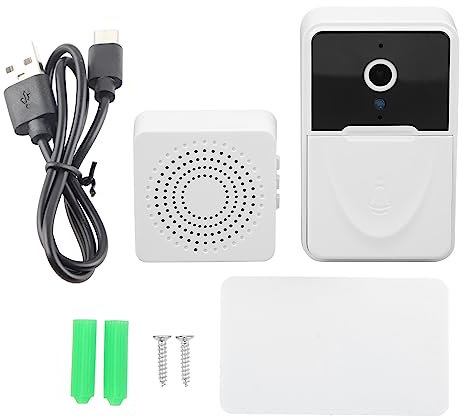 TOUISEDGI Smart Video Doorbell, X3 Smart Video Doorbell Wifi Visible Two Way Voice Night HD ABS Door Doorbell Camera for Home
