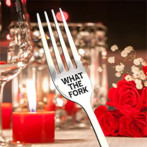 Forking Love You Funny Engraved Forks, Personalized Letter Dinner Fork, I Forking Love You Fork, Unique Stainless Steel Engraved Fork, Carving Fork Gifts for Xmas Valentine (What The Fork)