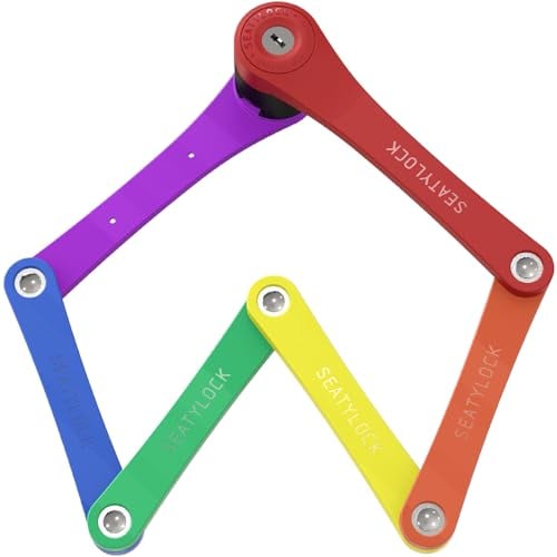 FoldyLock Compact Folding Bike Lock - Award Winning Patented High Security Cut Proof Bicycle Lock - Heavy Duty Anti Theft Smart Secure Guard with Key and Case for Bikes or Scooters - 85 cm