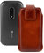 Suncase Étui de protection d'origine en cuir pour Doro 2820 Cognac brûlé