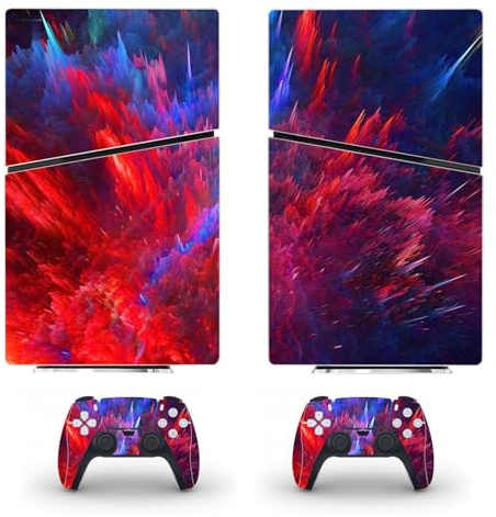 sans Bulles Skin pour PS5 Slim Disc Edition & Digital Edition Console Et Manette Vinyl Cover Skins Wraps Scratch Resistant, Compatible avec pour PS5 Slim 11508 Anti Rayures (Size : Disc Version)