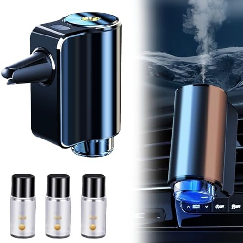 Smart Car Air Freshener With Three Adjustable, 2024 New Smart Car Air Freshener, Intelligent Car Aroma, Smart Car Aromatherapy Diffuser,Ultrasonic Atomizer (Men's Fragrance)