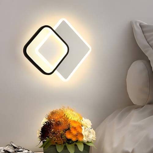 ZTWLEED LED Wandleuchte Innen,29W 3200LM Wandlampe LED 3000K/4000K/6000K | Quadratisch Wandleuchte Mordern für Schlafzimmer Wohnzimmer Korridor Treppenhaus,Weiß 110-240V