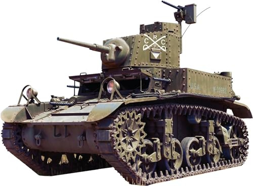 MiniArt 35401 1:35 M3 Stuart erste Produktion mit Interieur - originalgetreue Nachbildung, Modellbau, Plastik Bausatz, Basteln, Hobby, Kleben, Modellbausatz, Zusammenbauen, unlackiert