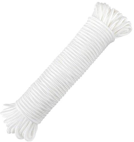 ROELLY Paracord, Corde de 8 mm, Paracorde 550,Ficelle Nylon, Cordelette Peut Supporter 250 kg, Utilisée pour Le Regroupement en Plein Air, Le Camping et Le Séchage des Vêtements,Blanc