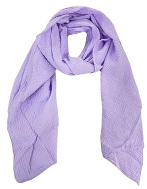 FASHION YOU WANT Weichster Musselin Tuch Damen LANGER SCHAL Musselin Schal, Muslin Nursing Scarf 64 x 210 cm, Musselintücher, Tuch Damen, Musselin Halstuch, Halstuch Damen (Flieder)
