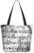 JCVOTREL Tragetasche mit Musiknoten-Aufdruck, große Henkeltasche, leichte Schultertasche mit Reißverschluss, für Shopping, Schule, Arbeit, Reisen, Schwarz , Einheitsgröße