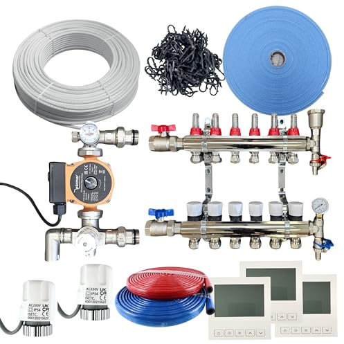 Wärmer System 70-80Sqm Water Underfloor Heating Kit 3 Room