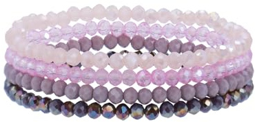 GUSXPPD Damen Kristall Perlen Armband, Mehrschichtiges Steine Armband, Boho Modeschmuck Armbänder Damen, Mehrschichtige Kristall Stein Perlen Armbänder für Frauen Mädchen (Bunt 1)