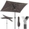 Sekey Parasol Aluminium Solaire avec LED 200x300 cm pour Balcon & Jardin - UV50+ Rectangulaire, Panneau Solaire 50W & Système à Manivelle (Certifié GRS Recyclé)