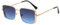 WDZAYXC Klassische Rechteckige Sonnenbrille Retro Metallrahmen Gläser Vintage Rechteck Sonnenbrille für Damen und Herren(Dunkelblau)