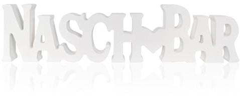 Zimoer Einladendes Tischdeko Holz Weiß Ornament für Candy Bar – Dekoschriftzug Candybar für Tisch, Hochzeitsdeko und Sweetsbar – Deko Aufsteller aus Holz und Candy Bar Schild für Hochzeiten