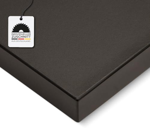 HausFux Spanplatte nach Maß - 2,5 cm stark, melaminbeschichtet, mit ABS-Kante - Made in Germany - für Möbel- und Innenausbau (Vulkan Schwarz, 40 x 40 cm)