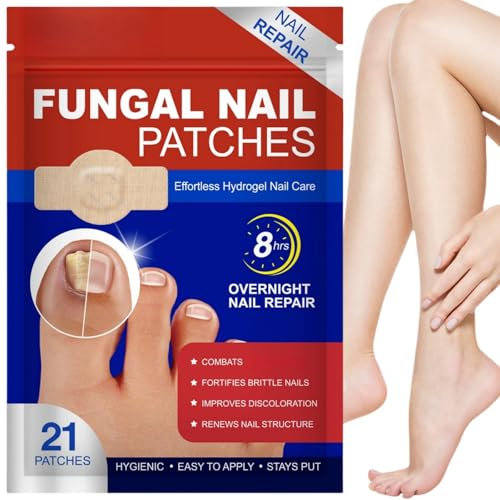 21Pcs Fungal Nail Patches,Toenail Fungus Treatment,Fungal Nail Treatment Patches,Anti Fungal Nail Repair Patches,Nail Repair Patches,Fungal Nail Treatment,Multi-Purpose Toenail Repair Treatment Pads