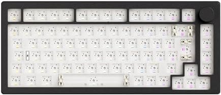 MONSGEEK M1 V5 Mechanische Tastatur, VIA Programmierbares Hot-Swap-Kit, 2,4 GHz/Bluetooth 5.0/USB-C Kabelloses Gaming-Kit, RGB-Tastatur-Kit für Windows/Mac (ISO-Layout, Schwarz)