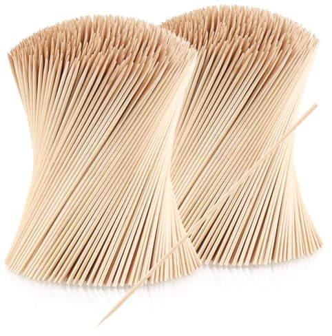 com-four® 2000x Fingerfood Spieße aus Holz - lange Holzspieße zum Aufspießen von Fleisch und Gemüse - Grillspieße für Haushalt (2000 Stück - 20 cm - natur)