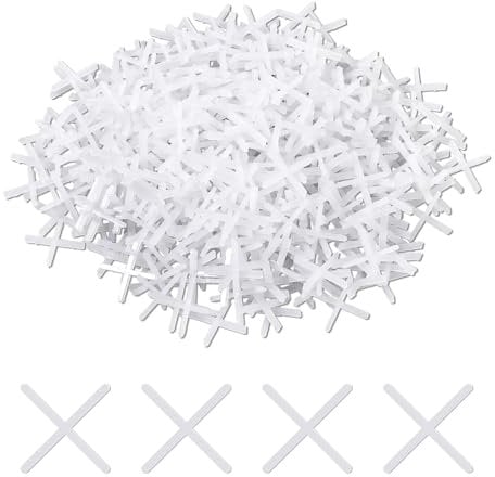 1/16 Inch Tile Spacers, 500 Pcs Cross Tile Leveling Clips Floor Wall Plastic Tiles Shim for Various Types of Ceramic Tiles Installation Levelingg