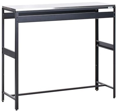 Beliani Tavolo bar da giardino in acciaio nero per cucina esterna