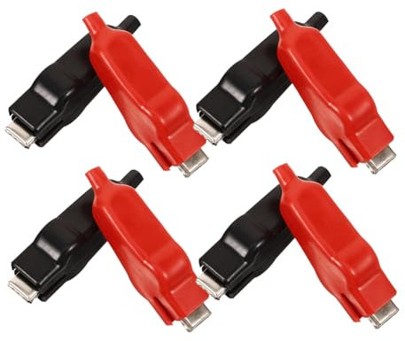 GARVALON 8pezzi Clip Alligator Per Test Elettrici Per Rosse e Strumento Versatile Per Misurazione Tensione e Elettrici