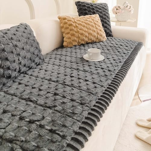 QHAIYYBF Soft Plush Sofa Cover 3 Seater Super Soft Stylish Couch Covers for Dogs Pets Cats New Thick Sofa Covers Washable Sofa Slipcovers Furniture Protector for Living Room