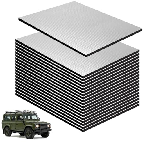 20Pcs Car Sound Deadening Mat, 25cmx18cmx5mm Self Adhesive Sound Deadening Sheets, Heat Insulation Foil Sheets for Car Hood Door Trunk Floor and Ceiling