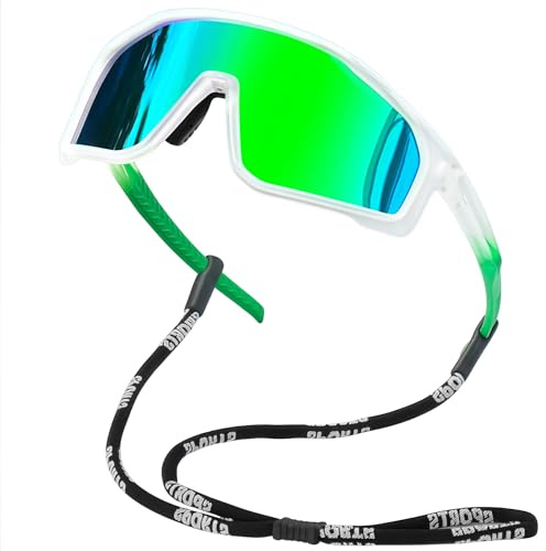 Joopin Wrap-around Sonnenbrille Herren Polarisiert Fahrradbrille UV400 | Einzelstück-Linsendesign, übergroße, TR90, Winddicht, Sportbrille, Sportsonnenbrille, Radsportbrille, Schnelle Brille