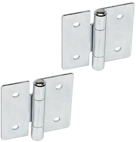 Ganter Normelemente | Lot de 2 charnières en tôle - GN 136-ST-60-60-B - Acier galvanisé passivé bleu - Tige en acier inoxydable