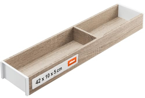 Blum AMBIA-LINE Schubladen-Organizer Holzdekor 42×10×5 cm | Bardolino Eiche | Antirutsch-Füße – sicherer Halt ohne Kleben | Besteckeinsatz & Trenner aus Holzdekor | Für Küche, Bad & Kleiderschrank