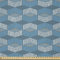 ABAKUHAUS Retro Microfaser Stoff als Meterware, Ikat-Art-Muster, Deko Basteln Polsterstoff Textilien, 2M (230x200cm), Blau Taupe Weiß
