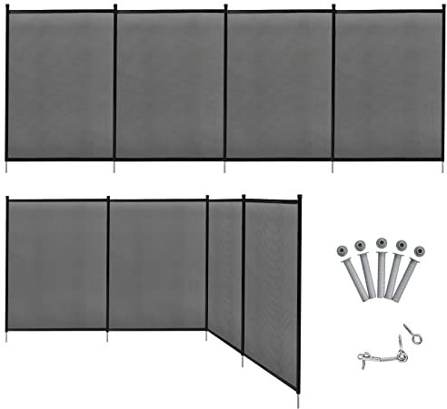 GOPLUS Barrière de Piscine Pliable, Clôture de Protection en Tissu Textilène, Sécurité pour Enfants ou Animaux Domestiques, Piscines en Différentes Formes Applicables, 360 x 125 CM