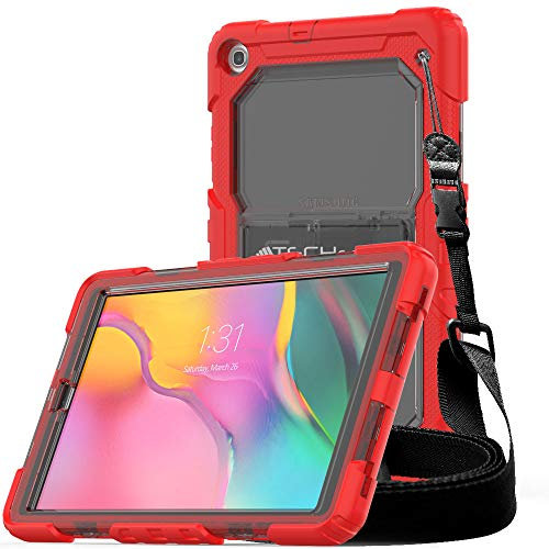 TECHGEAR Vanguard hülle Designed für Samsung Galaxy Tab A 10,1 2019 hülle (SM-T510 / T515) [Outdoor Case] Heavy Duty Rüstung Stoßfest Schutzhülle mit Eingebaut Standfuß und Aufsteckbarem Schultergurt