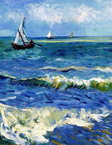 Van Gogh LARGE Notebook #21: Vincent Van Gogh Notebook College Ruled to write in 8.5x11 LARGE 100 Lined Pages - Fishing Boats Near Saintes-Maries - Cool Artist Gifts (Vincent Van Gogh Collection)