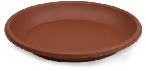 MePla Blumentopf-Untersetzer für Pflanzkübel Cilindro - runder Kunststoff-Unterteller - wetterfestes Pflanzgefäß - UV-beständig - Ø 19 cm (Innen: ø 14,4 cm) - Terracotta