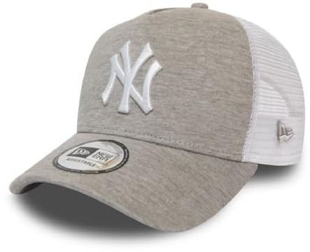 New Era New York Yankees MLB Jersey Essential Hellgrau Weiß Verstellbare A-Frame Trucker Cap - One-Size