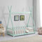 [en.casa] Kinderbett Helsingborg 70 x 140 cm mit Rausfallschutz Lattenrost Tipi Zelt Jugendbett Bettgestell Kiefernholz Holzbett für Kinder Mintgrün